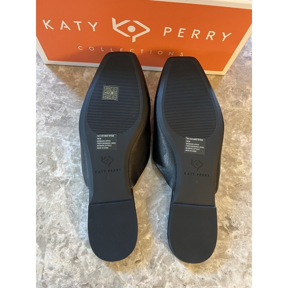 Katy Perry Women's  Size 9 Evie Mule Textured Faux Nappa Black Slide Shoes  NEW - Picture 5 of 7